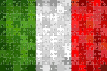 Italy flag made of puzzle background - Illustration