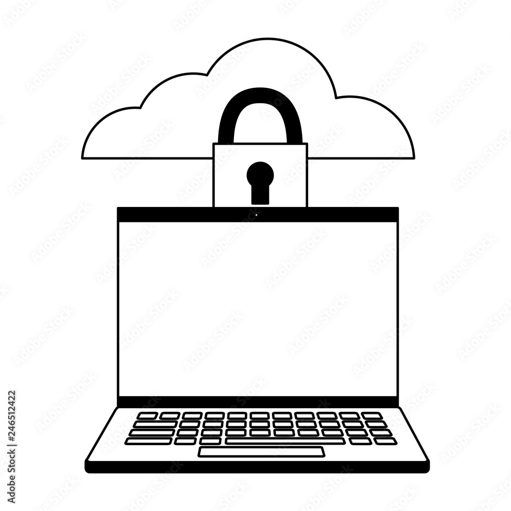 Poster laptop cloud computing security data