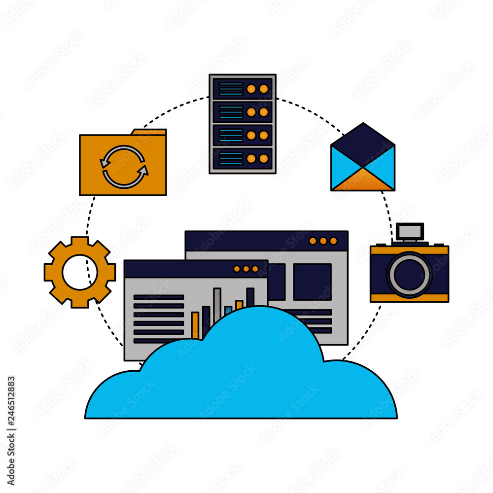 Poster cloud computing data information connection