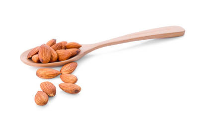 Almonds isolated on white background