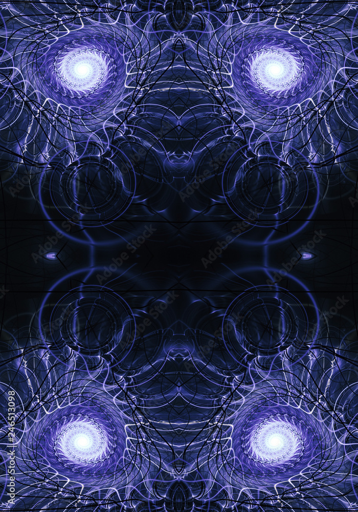 Aufkleber abstract artistic 3d computer generated unique fractal shapes network artwork