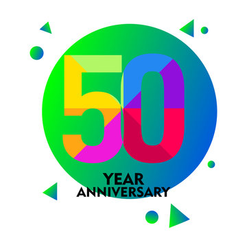 50 Year Anniversary Vector Template Design Illustration