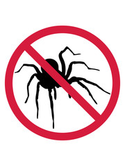 keine spinne verboten schild vogelspinne design clipart logo ekelig krabbeln monster horror halloween angst