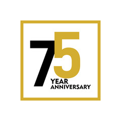 75 Year Anniversary Vector Template Design Illustration