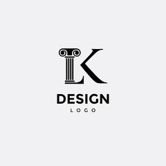 Vector logo design, lawyer icon, initials l k