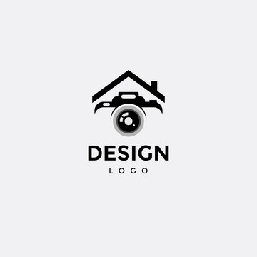 Vector logo design, photography icon and home