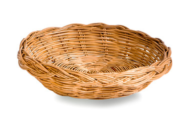 Fototapeta premium Woven basket isolated on white background