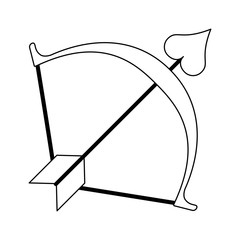Arch with heart bow arrow black and white
