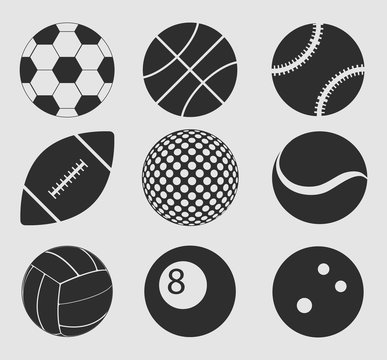 Sports balls vector set