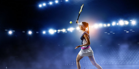 Big tennis player. Mixed media