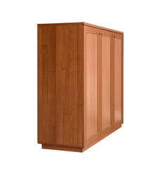 Fototapeta premium Modern wooden wardrobe closet isolated on white