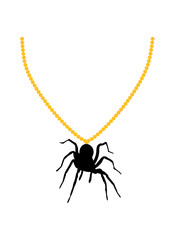 goldene halskette schmuck spinne vogelspinne design clipart logo ekelig krabbeln monster horror halloween angst
