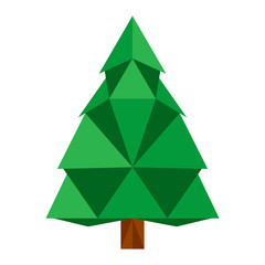 Isolated low poly tree icon