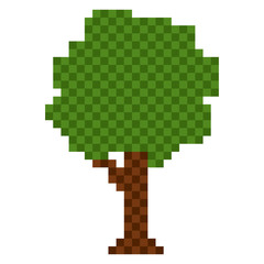 Isolated pixelated tree icon
