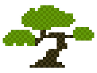 Fototapeta premium Isolated pixelated tree icon
