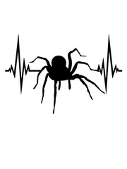 frequenz puls herzschlag spinne vogelspinne design clipart logo ekelig krabbeln monster horror halloween angst