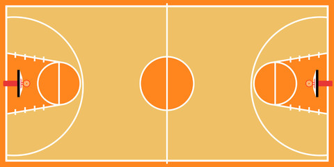 Isolated aerial view of a basketball court © laudiseno