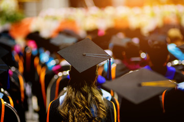 Graduates in graduation ceremony