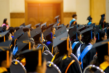 Graduates in graduation ceremony