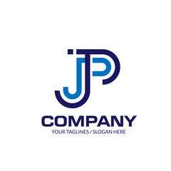 creative initial letter JP linear logo design elements