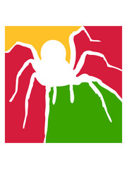 farben bunt quadrate muster spinne vogelspinne design clipart logo ekelig krabbeln monster horror halloween angst