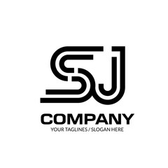 creative initial letter SJ logo design monogram logo elements