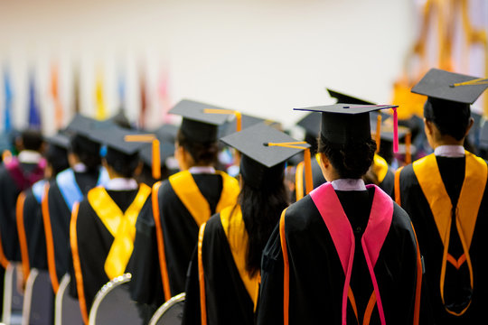 Graduates in graduation ceremony