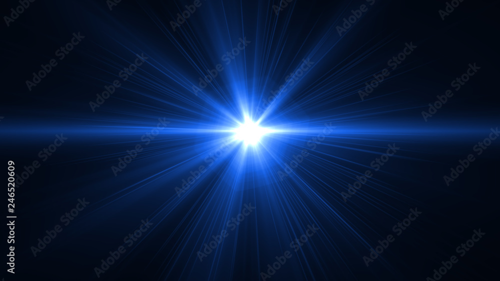 Poster abstract of lighting for background. digital lens flare in dark background