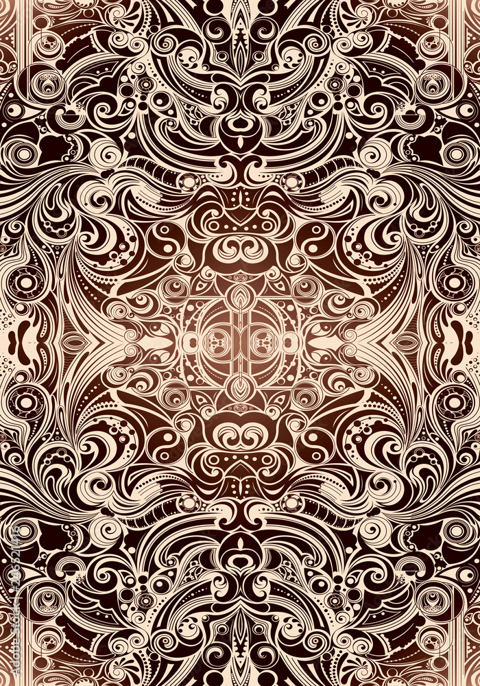 Poster artistic abstract colorful bright unique network of shapes and patterns