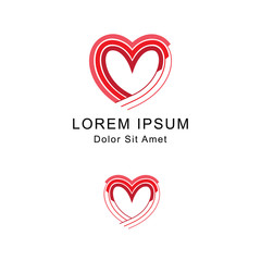 love with lineart logo template design