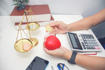 Women are studying Bitcoin money For a long term investment.success concept