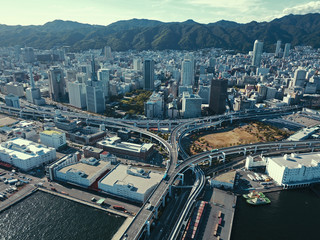 神戸ポートターミナル付近の上空