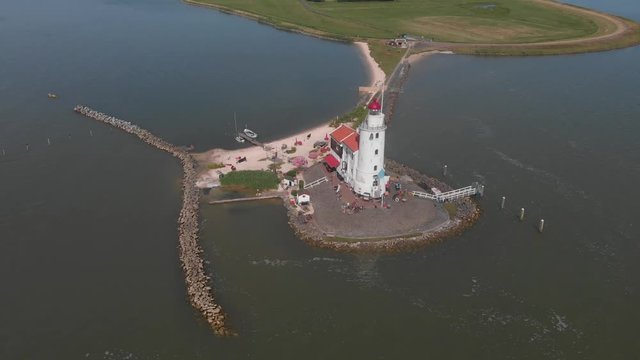 Paard van Marken the Netherlands. Lighthouse of Marken in the Netherlands.