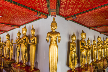 Buddha statues at Wat Po in Bangkok, Thailand.