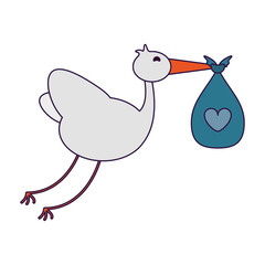 stork with bag cartoon