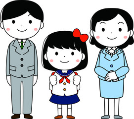 Cute Parent and child in the entrance ceremony