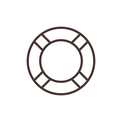 Fototapeta na wymiar Lifebuoy outline icon, modern minimal flat design style. Vector illustration, lifebelt line symbol
