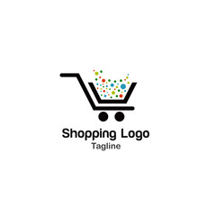 Creative Shopping Cart Logo Image