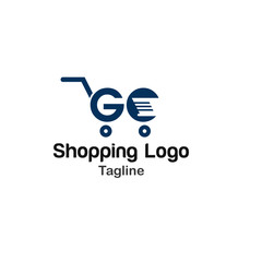 Creative Shopping Cart Logo Image