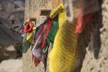Prayer flag at a Tibetan monastery in India