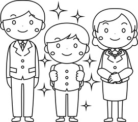 Parent and child in the entrance ceremony outline 