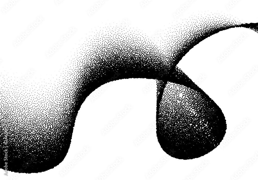 Poster abstract background with wave of scattered dots
