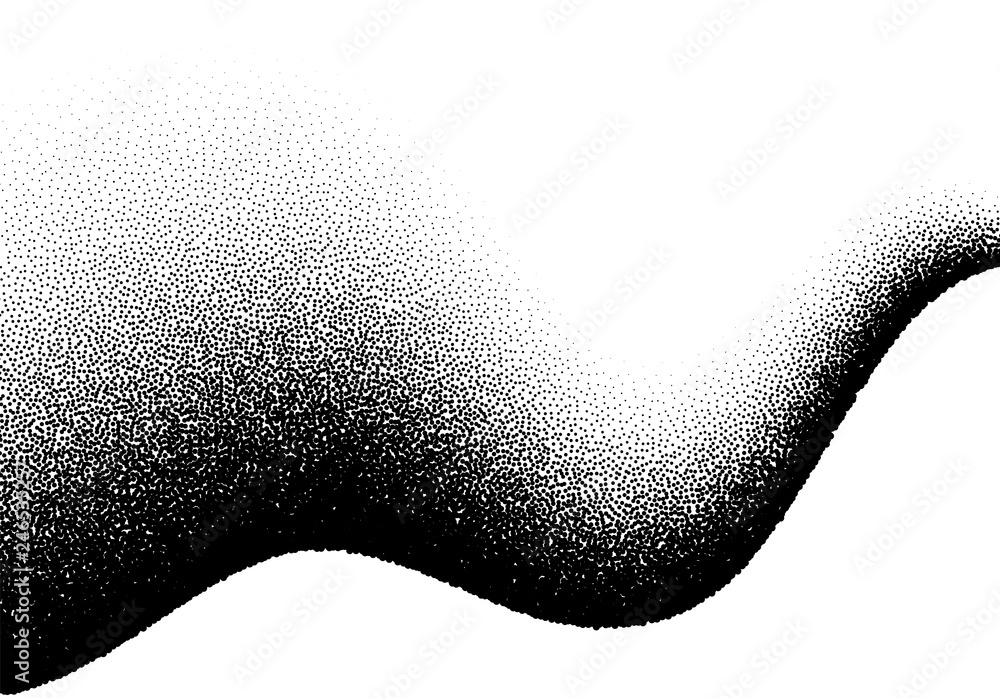 Poster abstract background with wave of scattered dots
