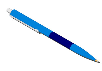 Ball-point pen isometric icon with flat colors