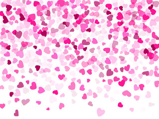 Hearts confetti flying vector background graphic design.