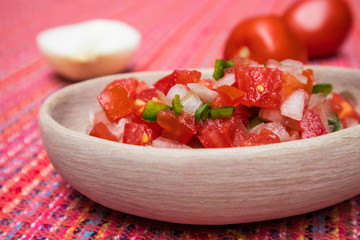 Pico de Gallo Salsa in Bowl in Mexico City