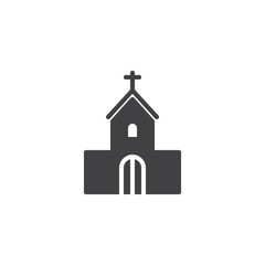 Church house vector icon. filled flat sign for mobile concept and web design. Church building with cross simple solid icon. Symbol, logo illustration. Pixel perfect vector graphics