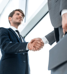 Fototapeta premium bottom view. handshake business partners in the office