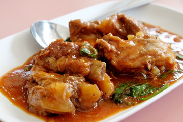 Pork ribs baked with Chinese sauce