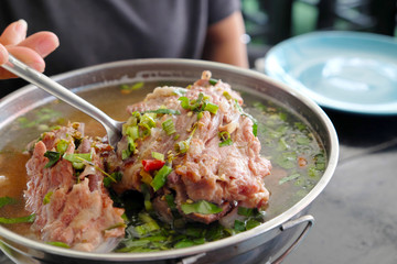 Spicy pork ribs soup of Thailand.
